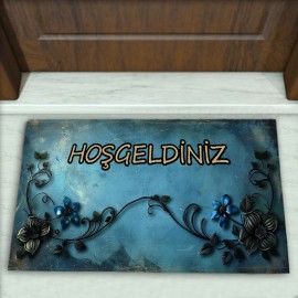 Yaprak Desenli Dekoratif Kapı Önü Paspası No: 2778