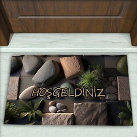 Taş Desenli Dekoratif Kapı Önü Paspası No: 2782