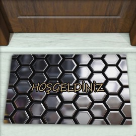 Geometrik Desenli Dekoratif Kapı Önü Paspası No: 2784