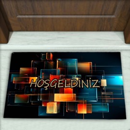 Geometrik Desenli Dekoratif Kapı Önü Paspası No: 2787
