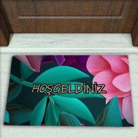 Yaprak Desenli Dekoratif Kapı Önü Paspası No: 2796
