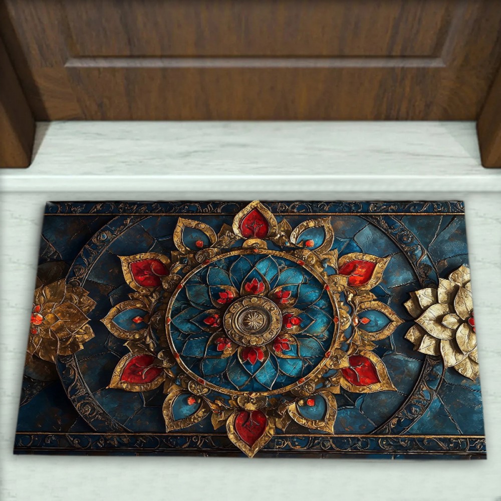 Geometrik Desenli Dekoratif Kapı Önü Paspası No: 2808