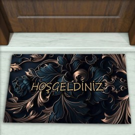 Çiçek Desenli Dekoratif Kapı Önü Paspası No: 2812
